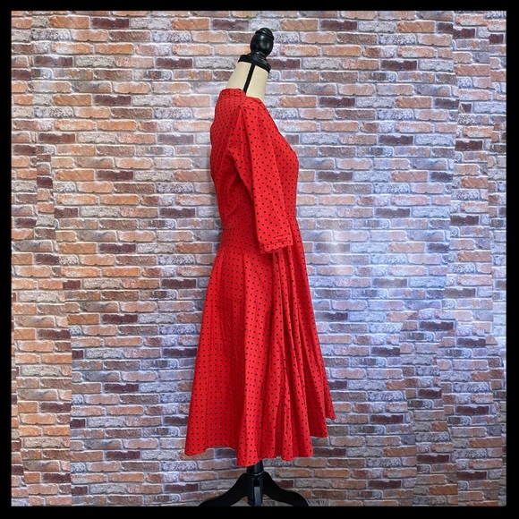 Hell Bunny Vixen Momo Rockabilly Polka Dot Dress - Picture 3 of 6